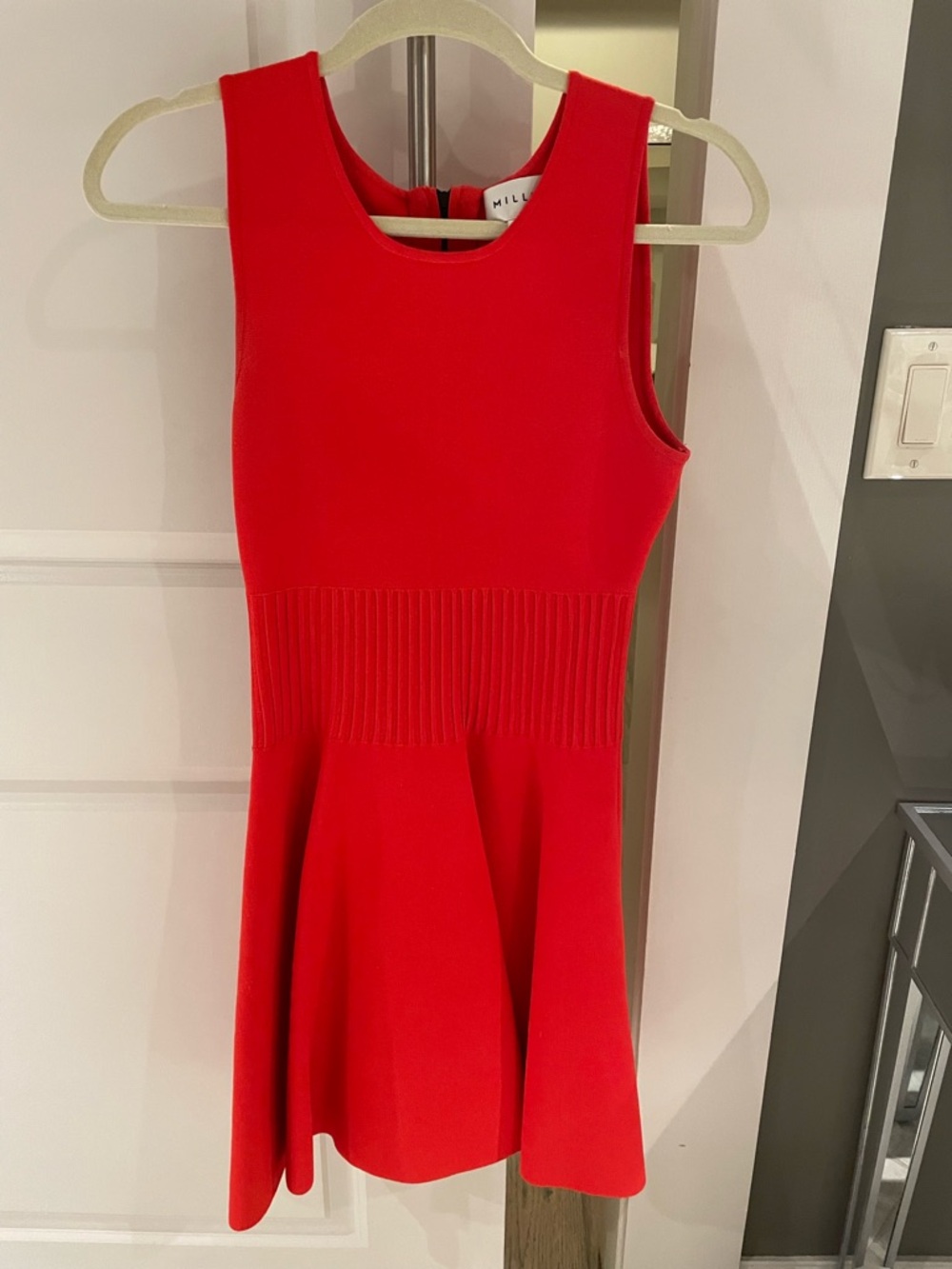 Milly Red Knit Fit-and-Flare Women’s  Dress Sz P